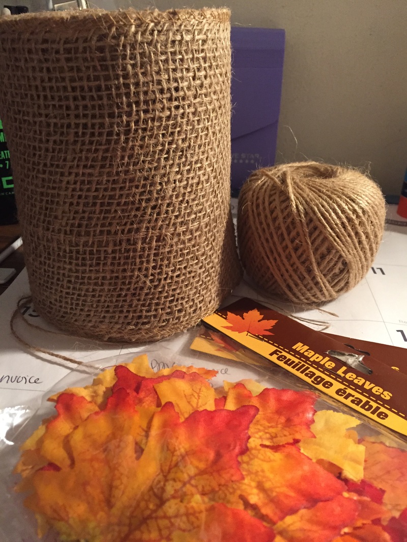 Picture, Thanksgiving, DIY, Banner, Decor, Decorations, Holidays, Fall, Leaves, Burlap, Twine, Supplies, Materials