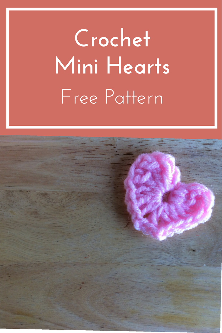 crochet mini hearts