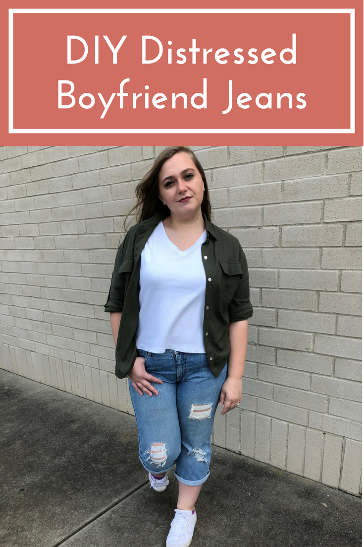 diy distressed boyfriend jeans | how to make ripped jeans
