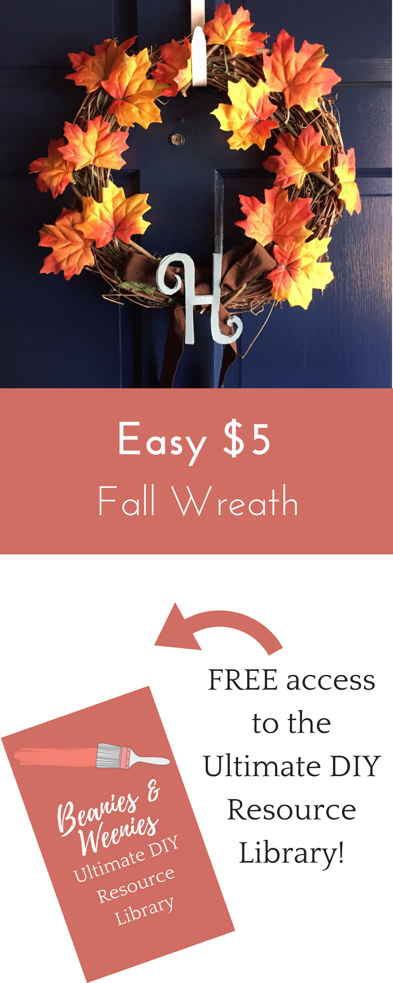 Easy $5 fall wreath