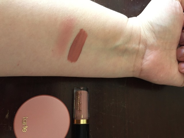 Sephora free birthday makeup Tarte blush and lipstick