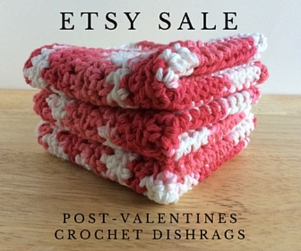 Crochet Valentines Day Dishcloth Etsy Sale