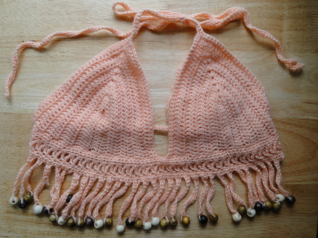 Crochet, Handmade, Homemade, Beaded, Beads, Bead, Crochet, Bikini, Top, Spring, Summer, Warm Weather, Beach, Craft