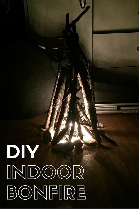 DIY, Indoor, fall, Bonfire, quick, easy, no flame, fire