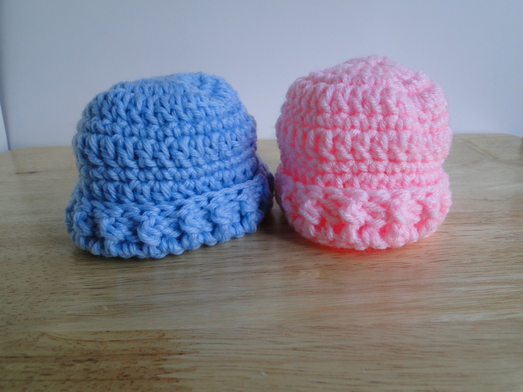 Crochet, Baby, Babies, Cap, Hat, Small, Newborn, Blue, Pink, Boy, Girl, Handmade, Homemade, Craft