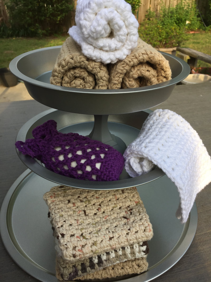 Crochet Bath Set with Crochet Mesh Soap Saver