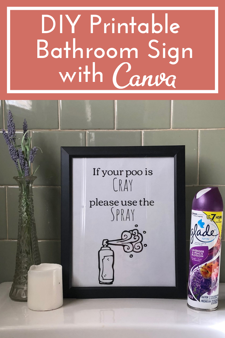 DIY Printable Bathroom Sign with Canva