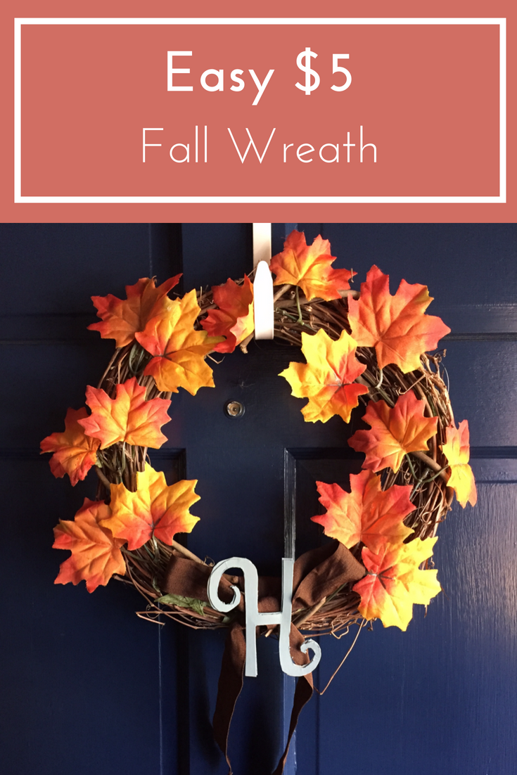 Easy $5 fall wreath