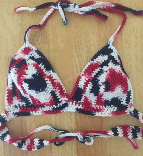 Red White & Blue: Basic Crochet Bralette Pattern for the 4th of July