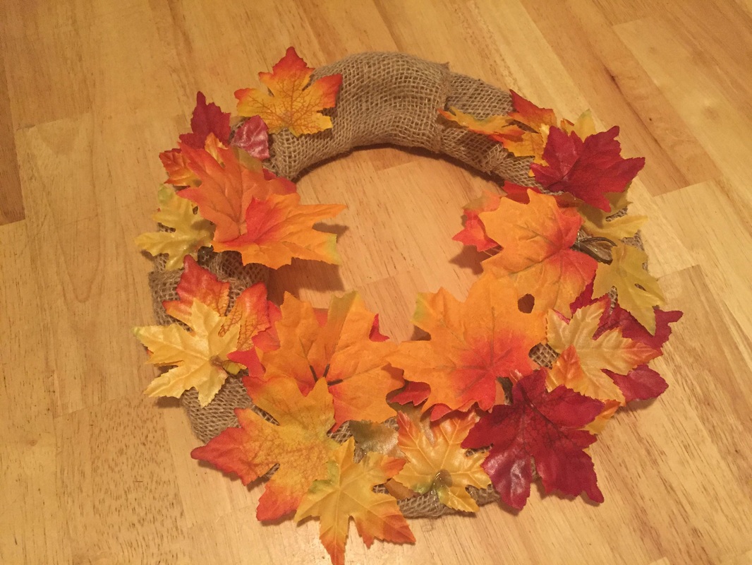 DIY Fall Leaves Wreath Steps 3 and 4