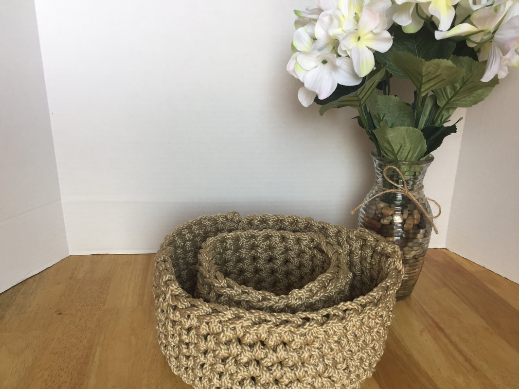 Crochet, Basket, Short, Tall, Sturdy, Handmade, Homemade, Craft, Handles, Home