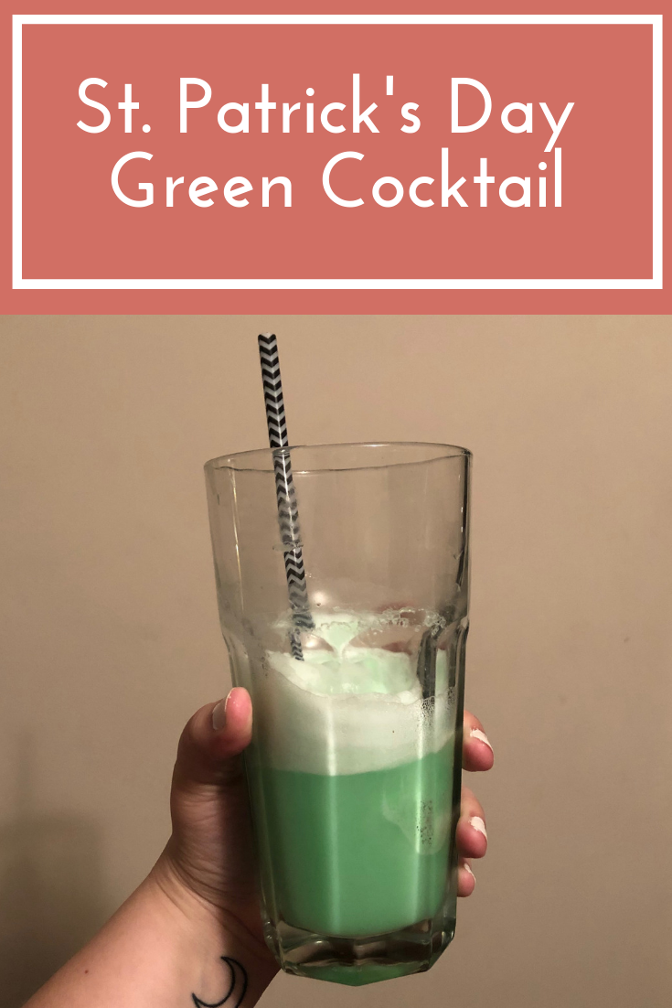 St. Patrick's Day Green Cocktail with Lime Sherbet, Sprite, and White Rum